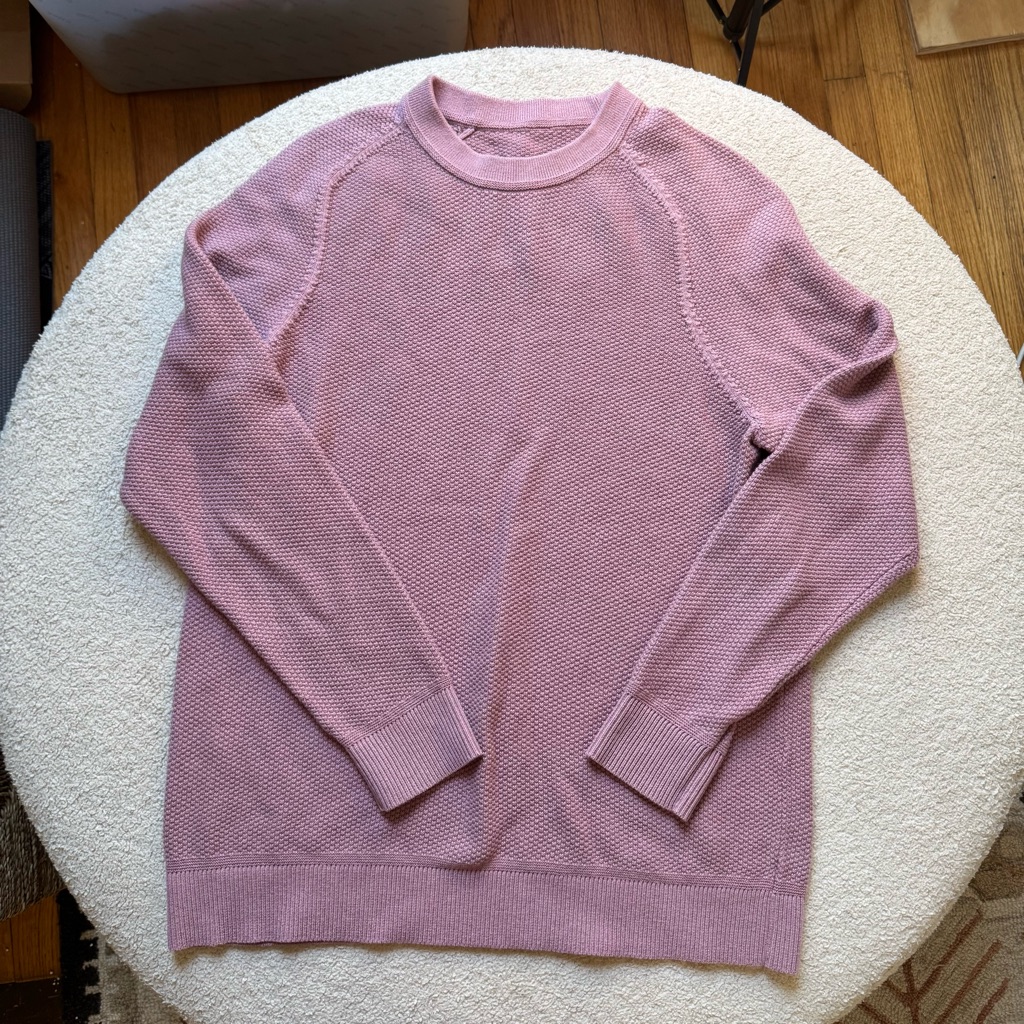 Lululemon Men's Mauve Textured Crewneck Sweater